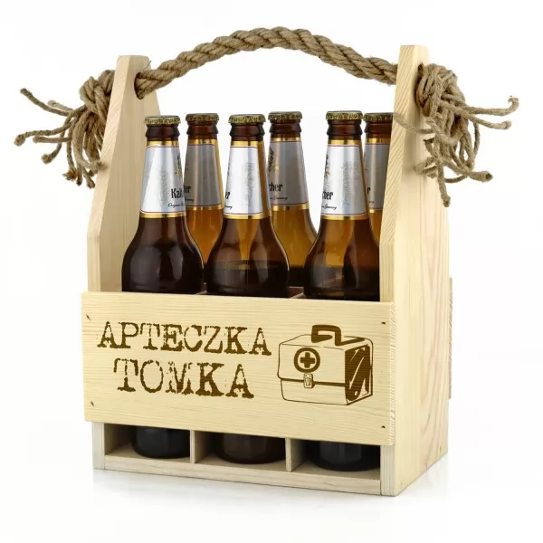 Drewniana skrzynka na piwo na prezent z okazji Dnia Chłopaka