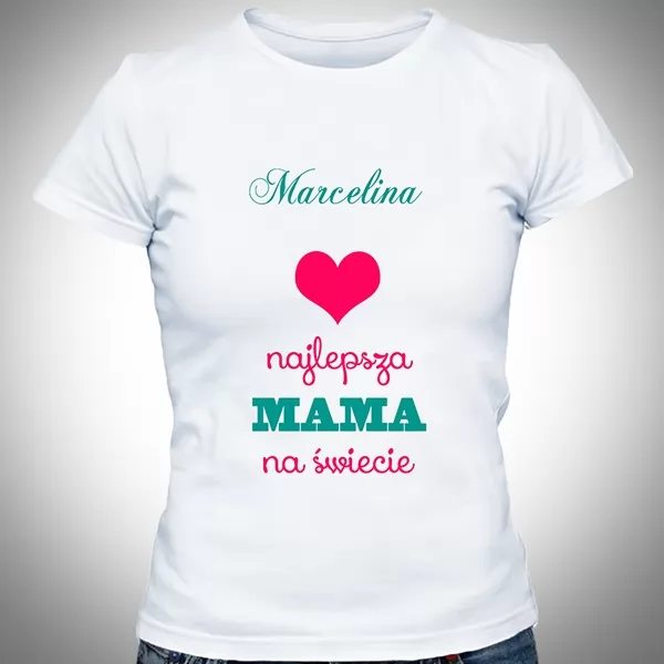 Koszulka Najlepsza Mama na świecie na prezent z nadrukiem tekstu
