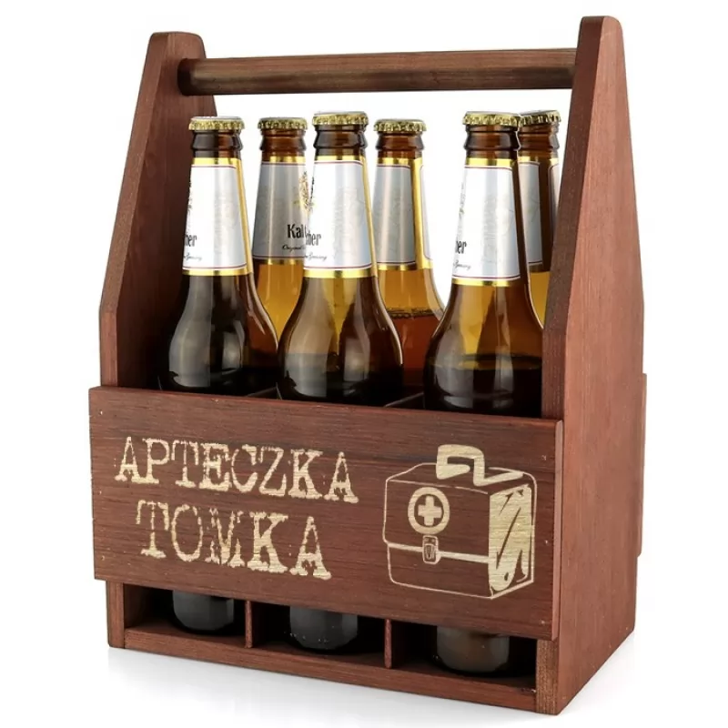 personalizowana drewniana skrzynka na piwo