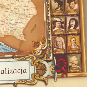 mapa polski z portretami władców dla taty na prezent
